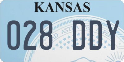 KS license plate 028DDY
