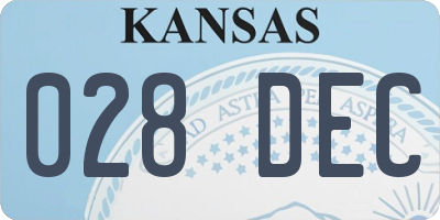 KS license plate 028DEC