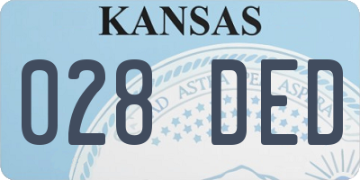 KS license plate 028DED