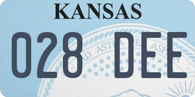 KS license plate 028DEE