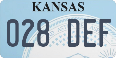 KS license plate 028DEF