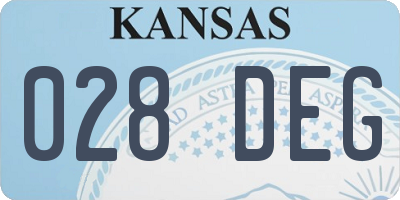 KS license plate 028DEG