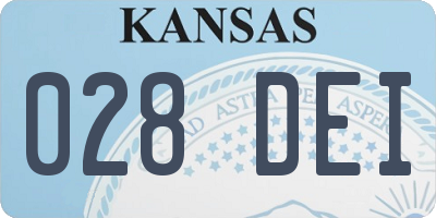 KS license plate 028DEI