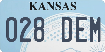 KS license plate 028DEM