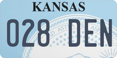 KS license plate 028DEN