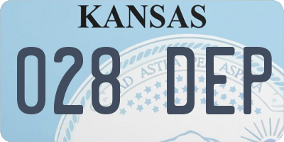 KS license plate 028DEP