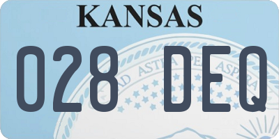 KS license plate 028DEQ
