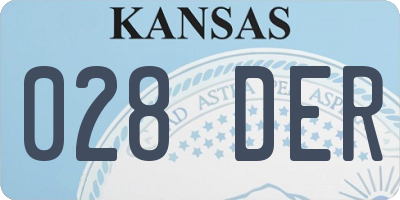 KS license plate 028DER