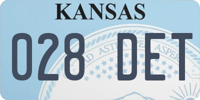 KS license plate 028DET