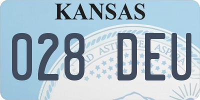 KS license plate 028DEU