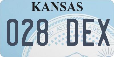 KS license plate 028DEX