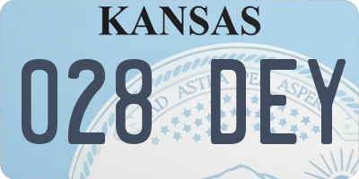 KS license plate 028DEY