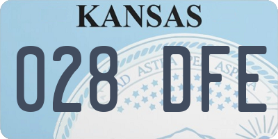 KS license plate 028DFE