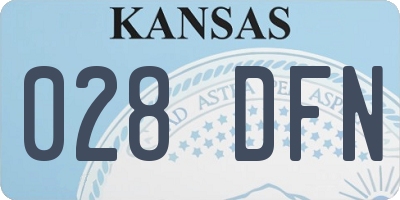 KS license plate 028DFN