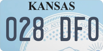 KS license plate 028DFO