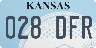 KS license plate 028DFR