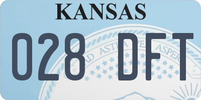 KS license plate 028DFT