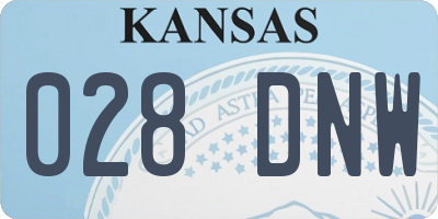 KS license plate 028DNW
