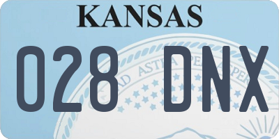 KS license plate 028DNX