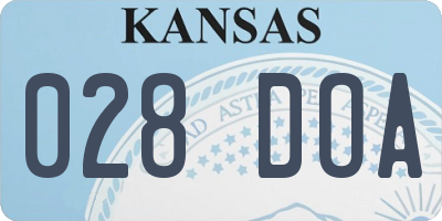 KS license plate 028DOA