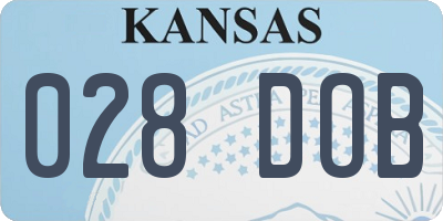 KS license plate 028DOB