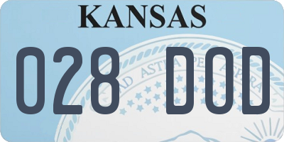 KS license plate 028DOD