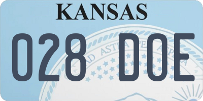 KS license plate 028DOE