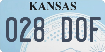 KS license plate 028DOF