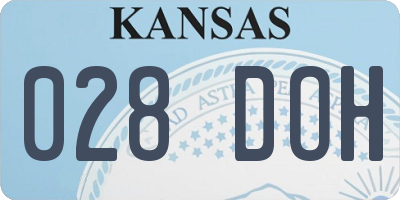 KS license plate 028DOH