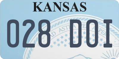 KS license plate 028DOI