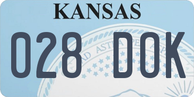 KS license plate 028DOK