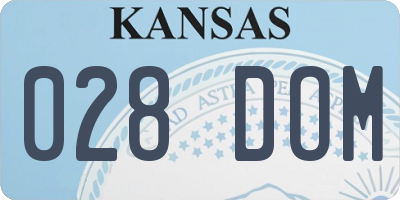 KS license plate 028DOM