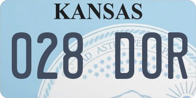 KS license plate 028DOR