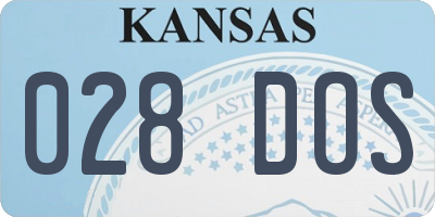 KS license plate 028DOS