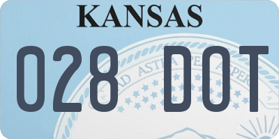 KS license plate 028DOT