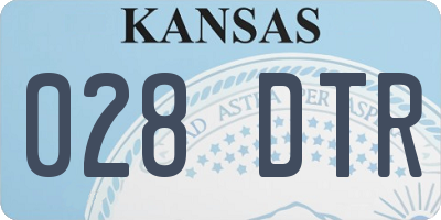 KS license plate 028DTR