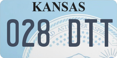 KS license plate 028DTT