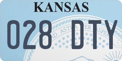 KS license plate 028DTY