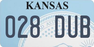 KS license plate 028DUB