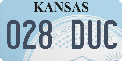 KS license plate 028DUC