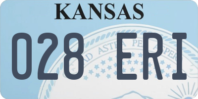KS license plate 028ERI