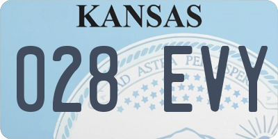 KS license plate 028EVY