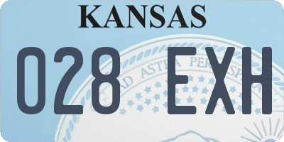 KS license plate 028EXH