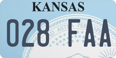KS license plate 028FAA