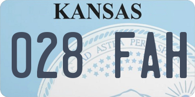 KS license plate 028FAH