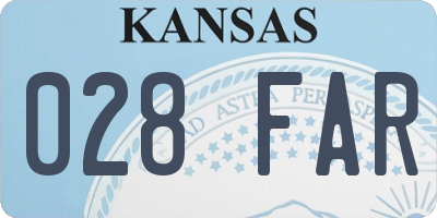 KS license plate 028FAR