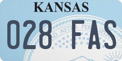KS license plate 028FAS