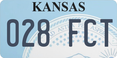 KS license plate 028FCT