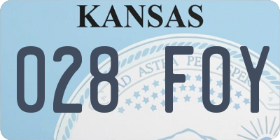 KS license plate 028FOY