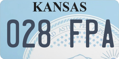 KS license plate 028FPA